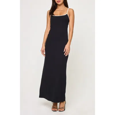 L*space Lspace Jordana Rib Cover-up Maxi Dress In Black/cream