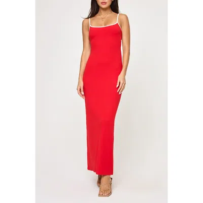 L*space Lspace Jordana Rib Cover-up Maxi Dress In Flame/cream
