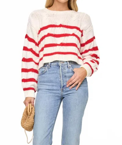 L*space Kensley Pullover Sweater In Cream/flame In Multi