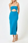 L*space Kierra Cutout Strapless Rib Cover-up Dress In Mediterranean