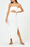L*space Lspace Kierra Cutout Strapless Rib Cover-up Dress In White