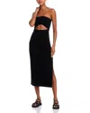 L*space Lspace Kierra Cutout Strapless Rib Cover-up Dress In Black