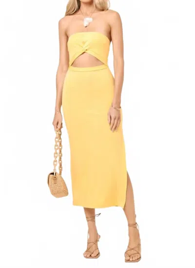 L*space Kierra Strapless Midi Dress In Yellow
