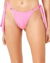 L*space Lspace Kiki Tanga Side Tie Bikini Bottoms In Pink