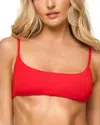 L*space Lspace Kourt Rib Bikini Top In Flame