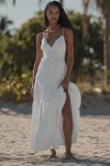L*space Laina Tiered Cotton Maxi Dress In Beige