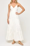 L*space Lspace Laina Tiered Cotton Poplin Cover-up Maxi Dress In Cream