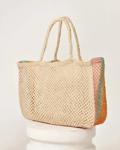 L*space Large Jute Bag With Colourful Sides
