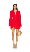 L*space Lspace Las Palmas Long Sleeve Cover-up Wrap Dress In Red