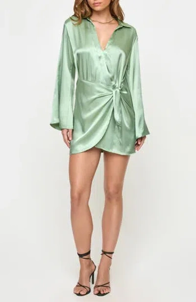 L*space Lspace Las Palmas Long Sleeve Minidress In Green