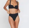 L*space Lee Lee Ribbed Bikini Top In Black