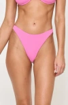 L*space Lspace Leilani Bitsy Pucker Textured Bikini Bottoms In Pink