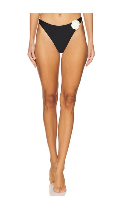 L*space Leilani Mid Rise Bikini Bottom In Black & Cream