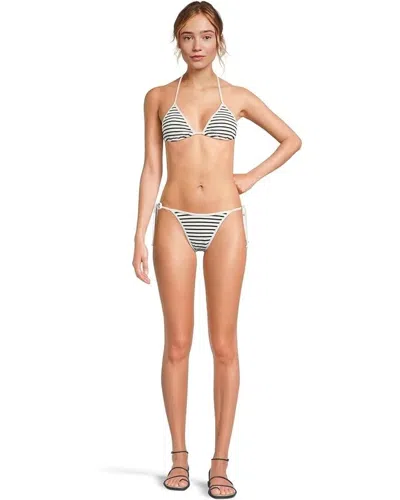 L*space Levy Bikini Bottom Women's Sail Along Striped Tie-sides Ddr2223 In Multi