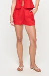 L*space Lspace Lia Linen Cover-up Shorts In Red