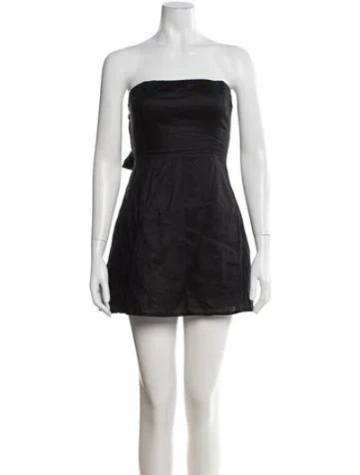 Pre-owned L*space Linen Mini Dress In Black