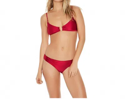 L*space Liquid Shine Josie Bikini Top In Cherry In Red