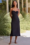 L*space Lisette Strapless Twist-front Midi Dress In Black