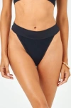 L*space Lola Bitsy High Cut Bikini Bottoms In Black