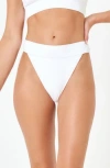 L*space Lspace Lola Bitsy High Cut Bikini Bottoms In White