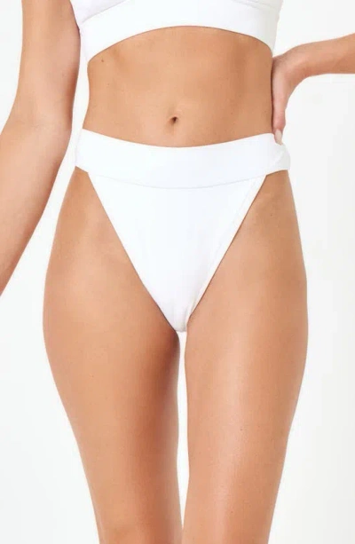 L*space Lola Bitsy High Cut Bikini Bottoms In White