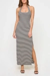 L*space Lspace London Halter Midi Dress In See Both Sides Stripe