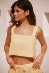 L*space Long Island Linen Crop Top In Yellow