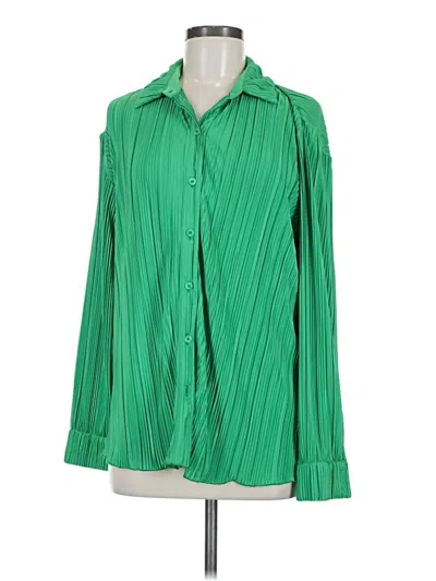 Pre-owned L*space Long Sleeve Blouse In Green