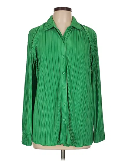 Pre-owned L*space Long Sleeve Blouse In Green