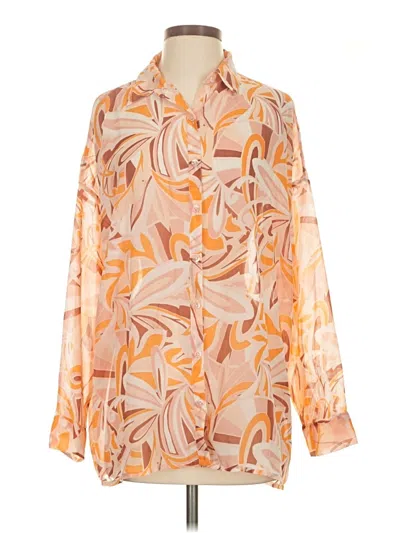 Pre-owned L*space Long Sleeve Blouse In Orange