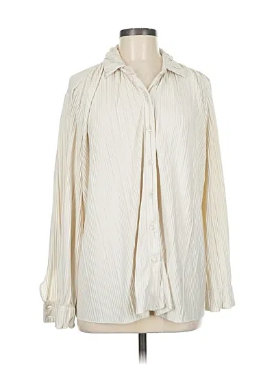 Pre-owned L*space Long Sleeve Blouse In White