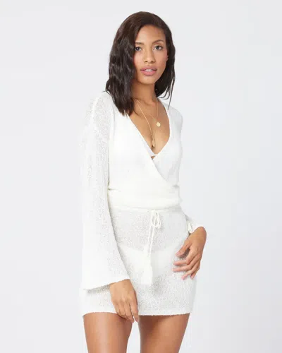 L*space Long Sleeve Knitted Dress In Cream In White