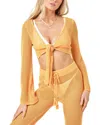 L*space Lspace Los Cabos Open Stitch Cover-up Crop Top In Yellow