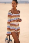 L*space Lost Tides Cotton Crochet Pull-on Shorts In Multi