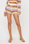 L*space Lspace Lost Tides Stripe Cotton Cover-up Shorts