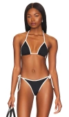 L*space Lotus Bikini Top In Black & Cream