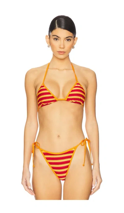L*space Lotus Bikini Top In Sunset Stripe