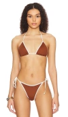 L*space Triangle Bikini Top In Coffee & Cream