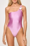 L*space Lspace Luminescent One-shoulder One-piece Swimsuit In Mauve