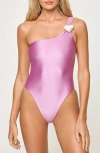 L*space Lspace Luminescent One-shoulder One-piece Swimsuit In Pink