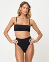 L*space Lspace Lux Print Swim Top In Black Shellpress