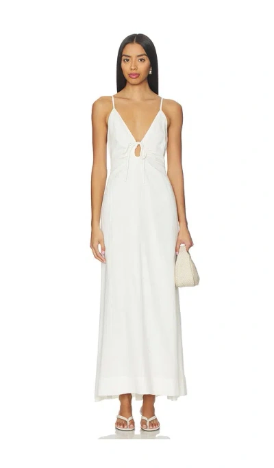 L*space Mabel Linen Blend Maxi Dress In White