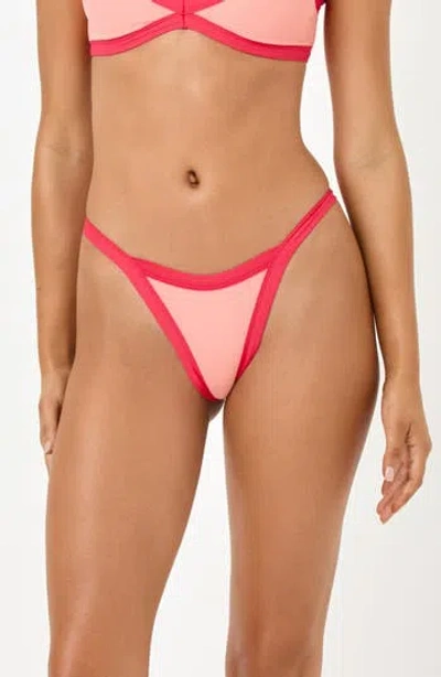 L*space Lspace Mackenzie Bitsy Bikini Bottoms In Freshsqueeze/ Pout