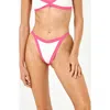 L*space Lspace Mackenzie Colorblock Mid Rise Bikini Bottoms In Bubblegum/cream