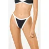 L*space Lspace Mackenzie Colorblock Mid Rise Bikini Bottoms In Black/cream