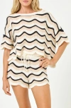 L*space Lspace Make Waves Stripe Short Sleeve Cover-up Shirt In Costa Nova Waves