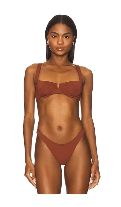L*space Mako Bikini Top In Brown