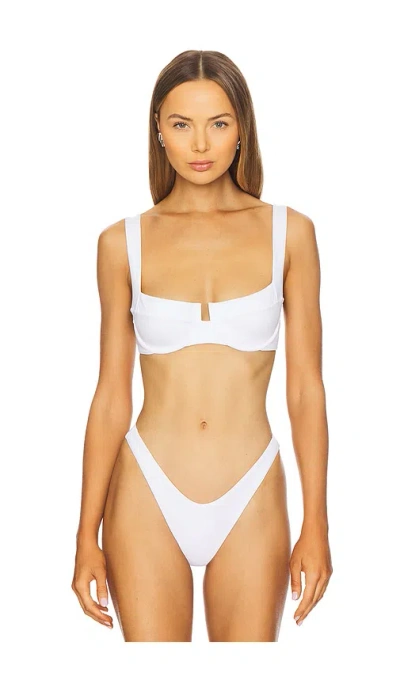 L*space Mako Bikini Top In White