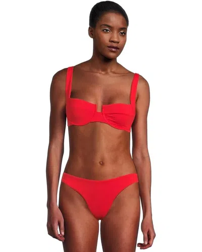 L*SPACE L*SPACE MAKO BIKINI TOP WOMEN'S FLAME STRETCH SQAURE NECK UNDERWIRE BUU278