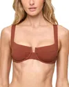 L*space Lspace Mako Underwire Bikini Top In Brown